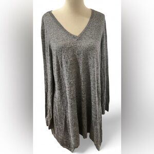 Apt 9. Gray V-Neck Tunic Long Top Women’s Size XL